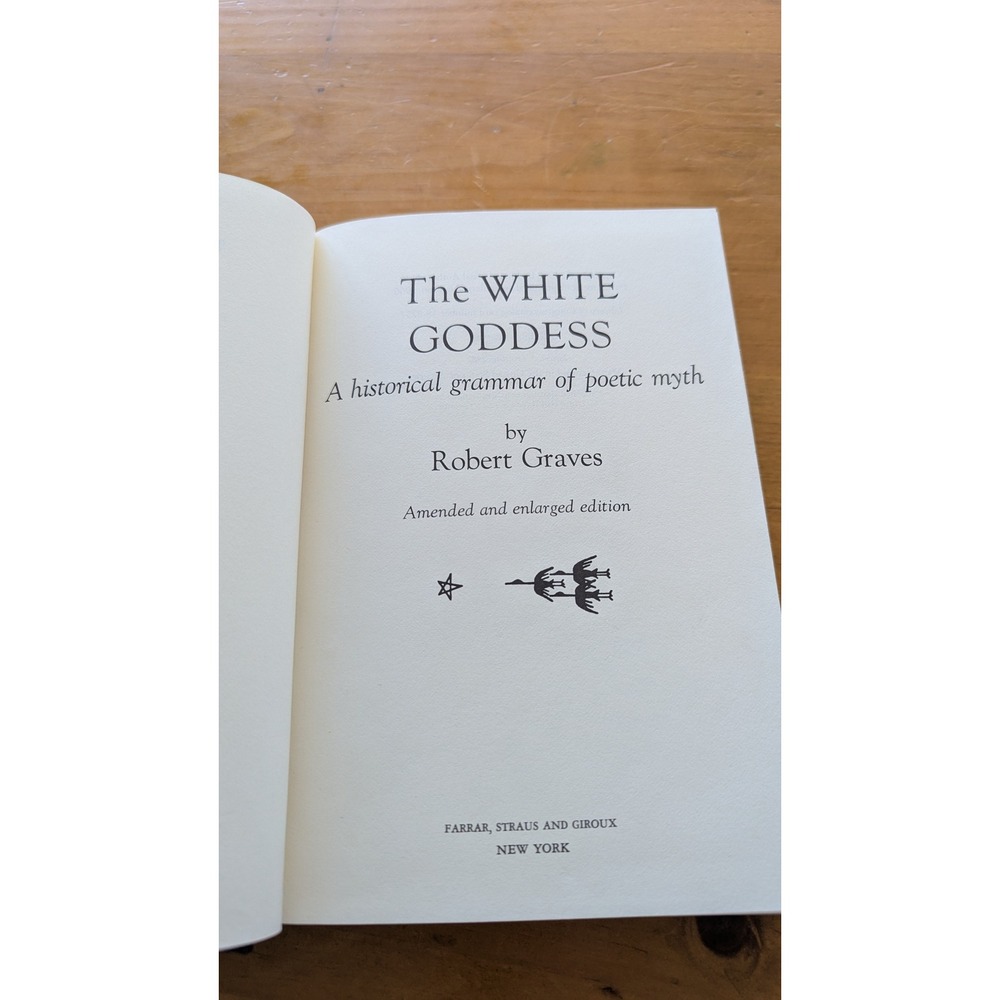The White Goddess Robert Graves 1982 Hardcover Farrar Straus‎ Giroux Myth Poetry